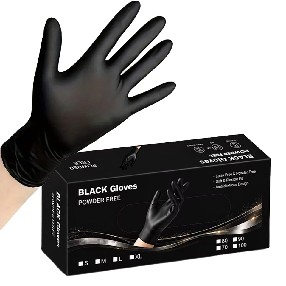 100PCS/Box Black Nitrile Glove - Latex Disposable Glove recension och pris
