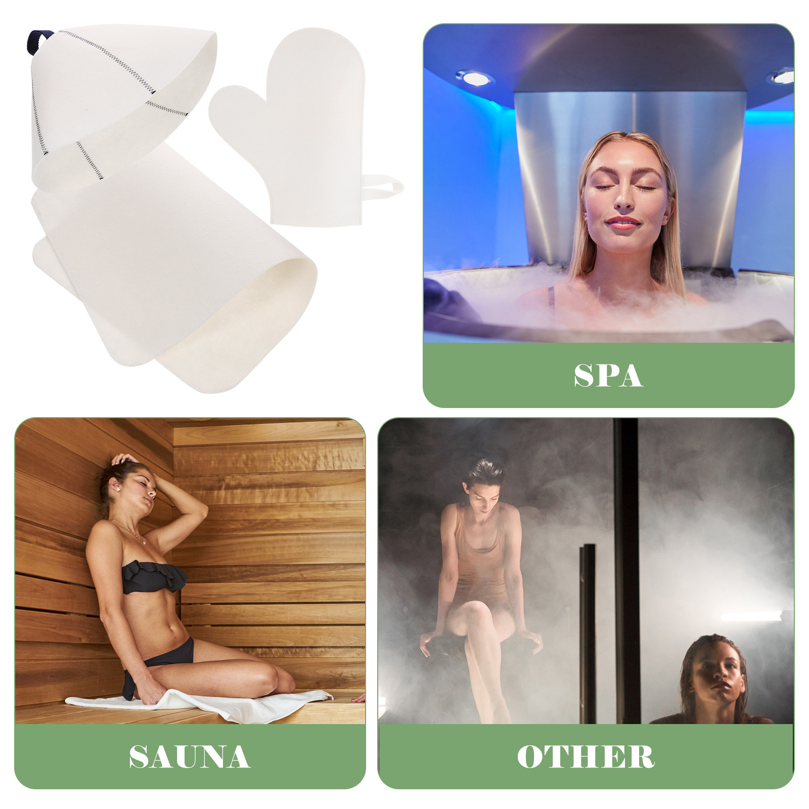 Felt Sauna Hat, Gloves & Mat S - Heat Resistant Glove recension och pris