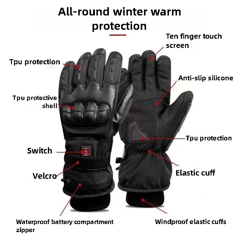Heated Gloves Hand Warmer Elec - Ski Glove Waterproof recension och pris